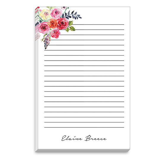 White Floral Bunch Notepad